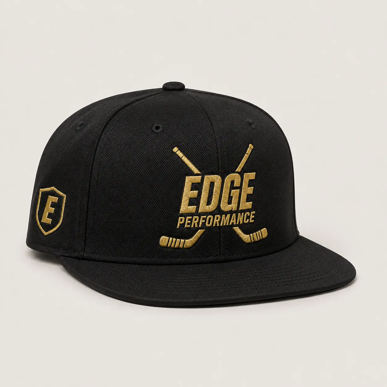 Black EDGE Performance snapback with crossed hockey sticks